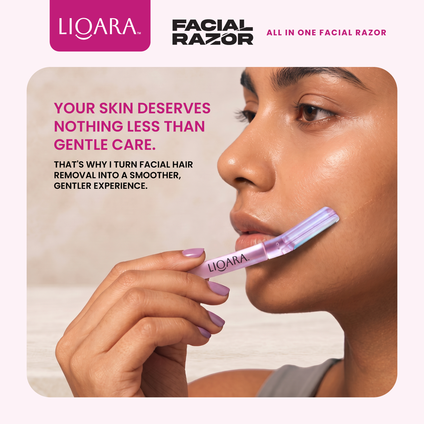 Glow Glide Face Razor Pink