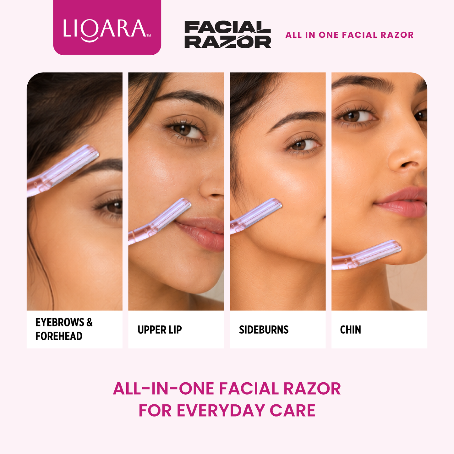 Glow Glide Face Razor Pink