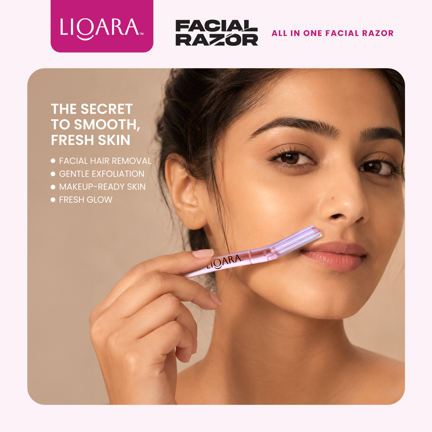 Glow Glide Face Razor Pink