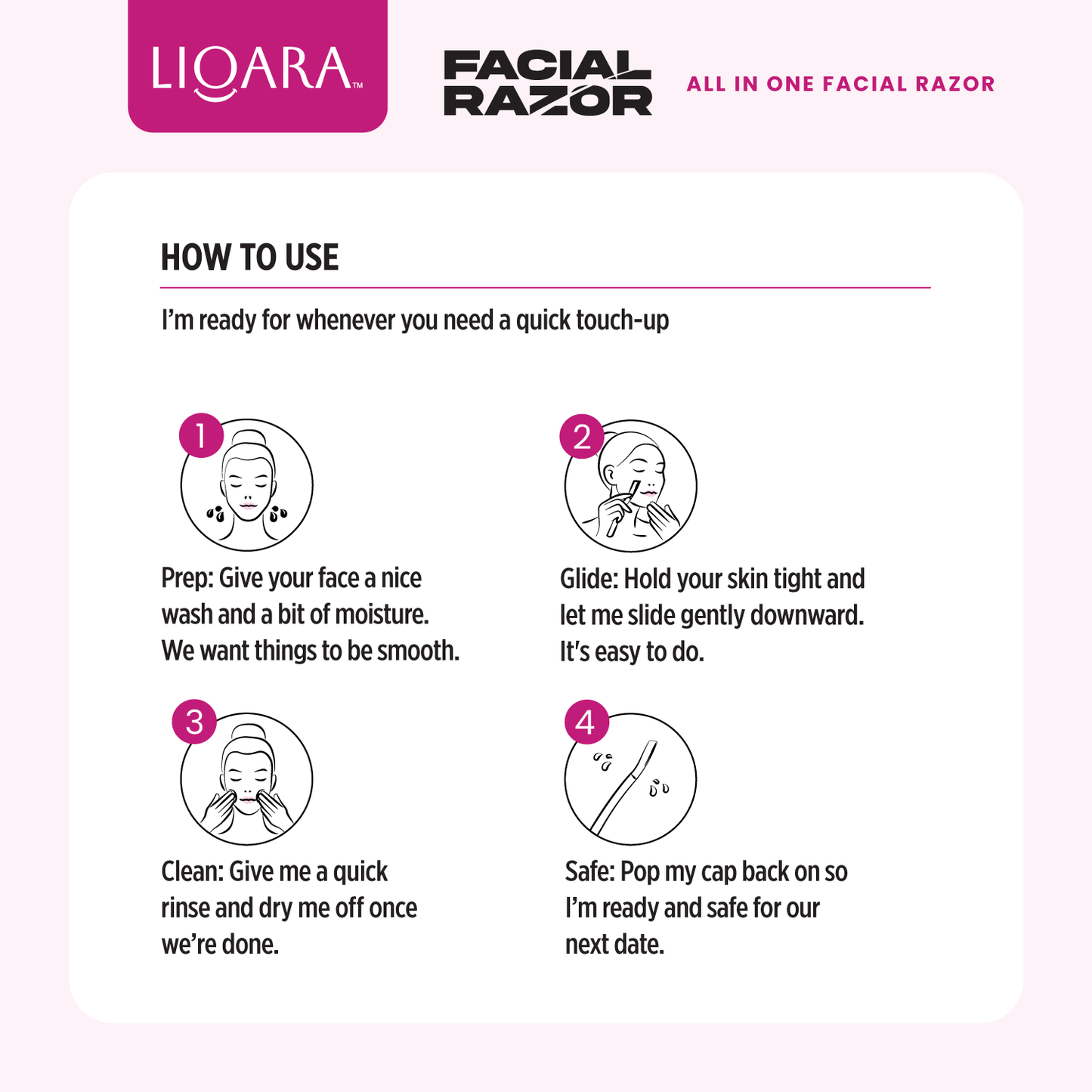 Glow Glide Face Razor Pink